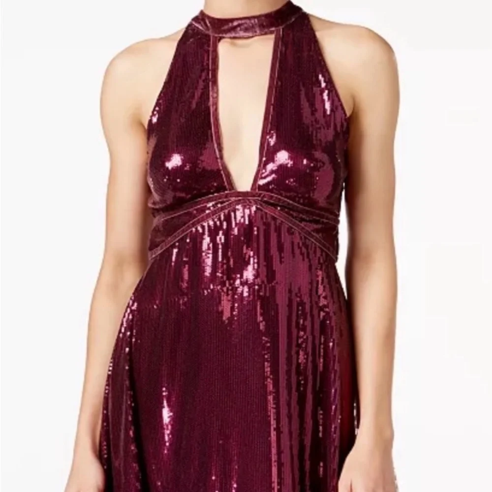 Free People Film Noir Deep Purple Sequin Backless Dress - Picture 10 of 11